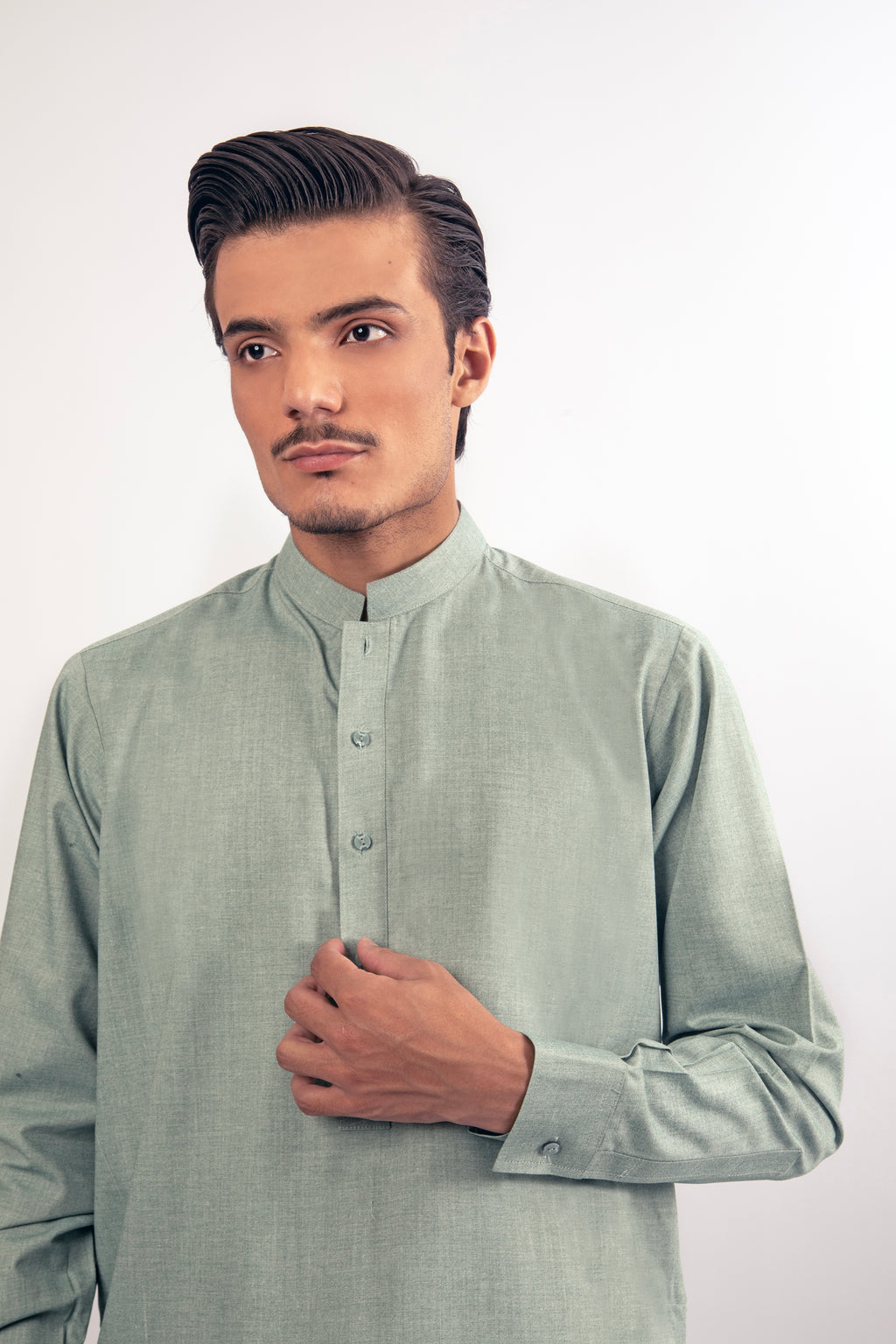 Mint Green Patti-collar Shalwar Kameez