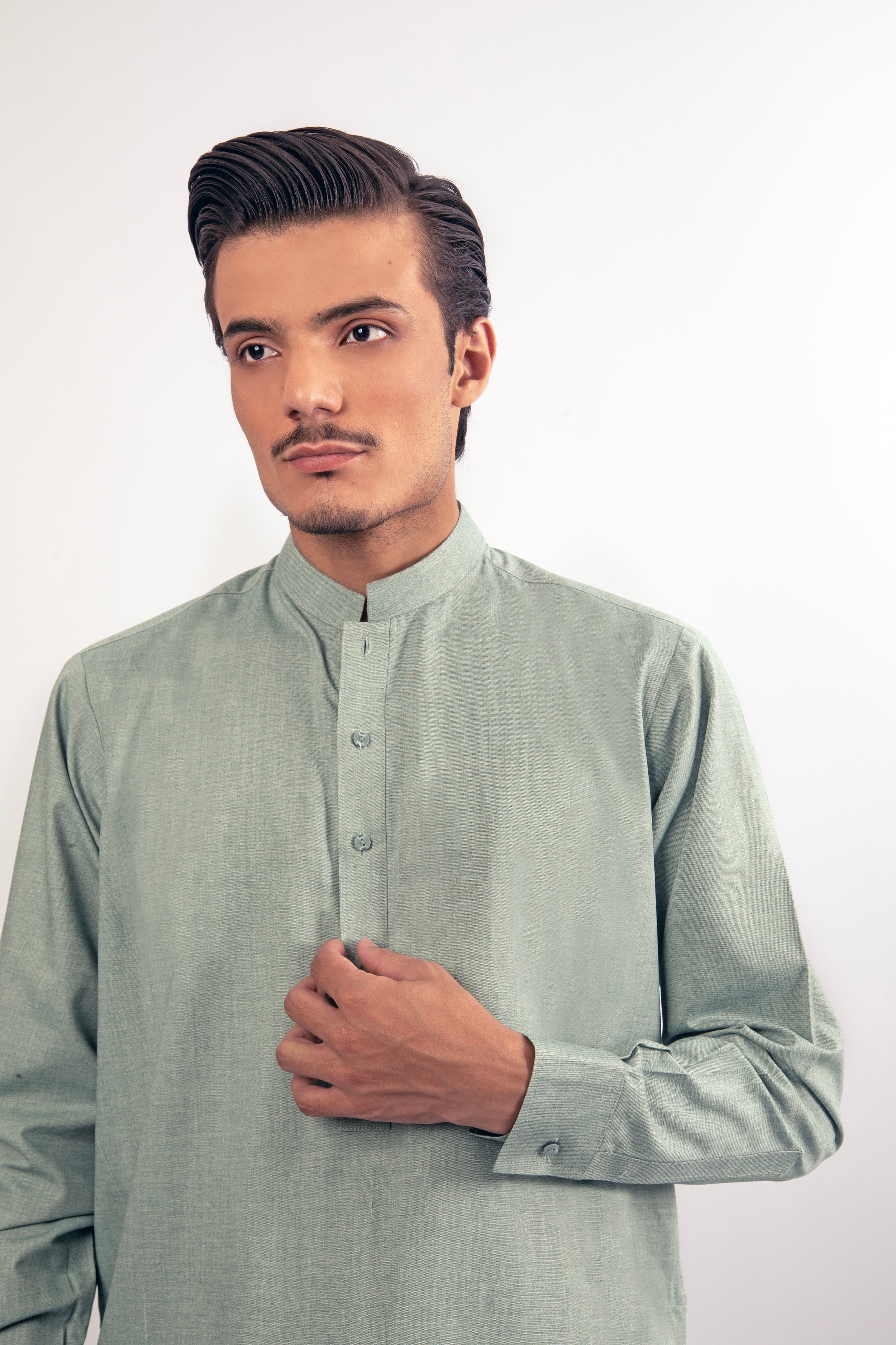 Mint Green Patti-collar Shalwar Kameez