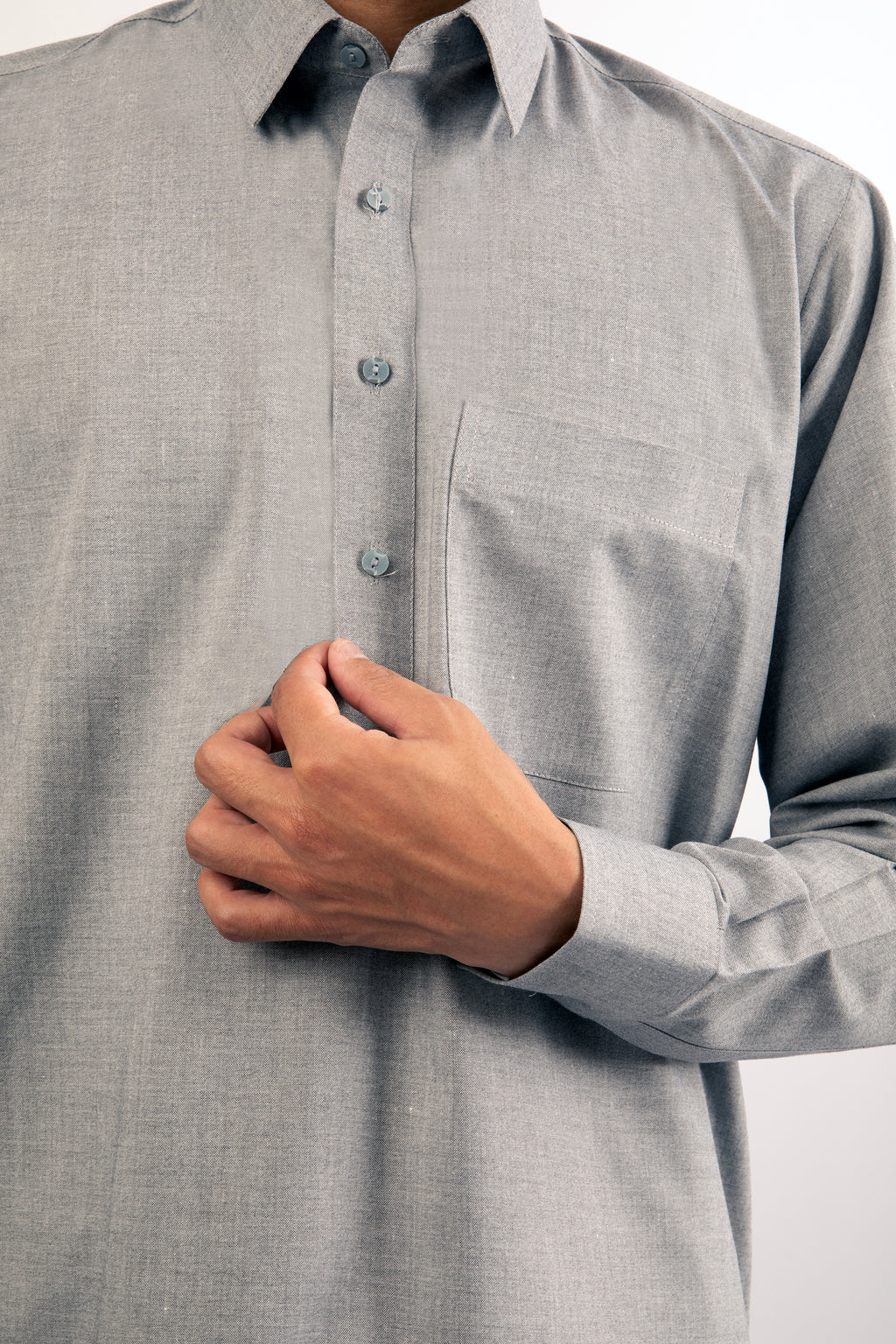 Light Grey Shirt Collar Shalwar Kameez