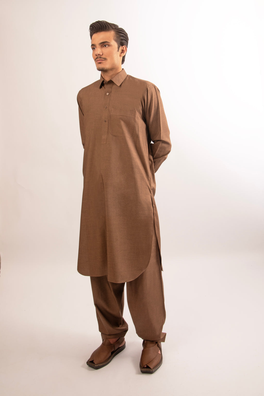 Clay Brown Classic Shalwar Kameez