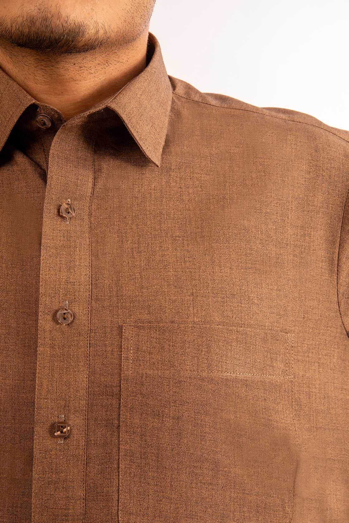 Copper Brown Shalwar Kameez with Shirt Collar