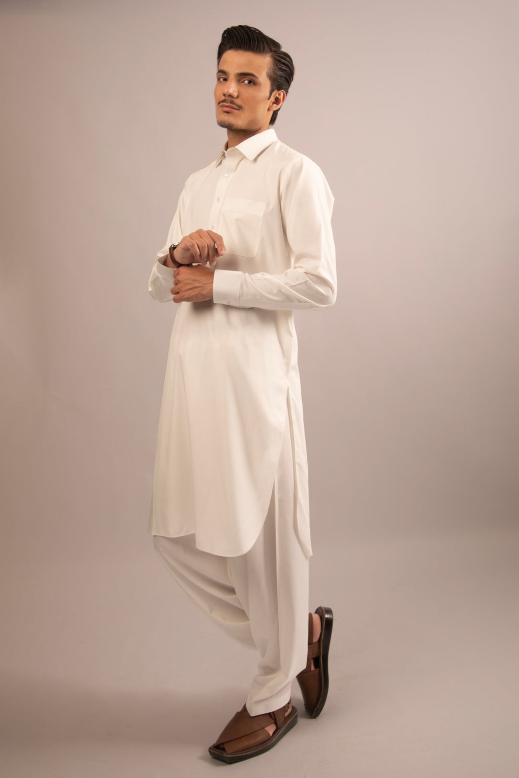 Off White Classic Boski Shalwar Kameez