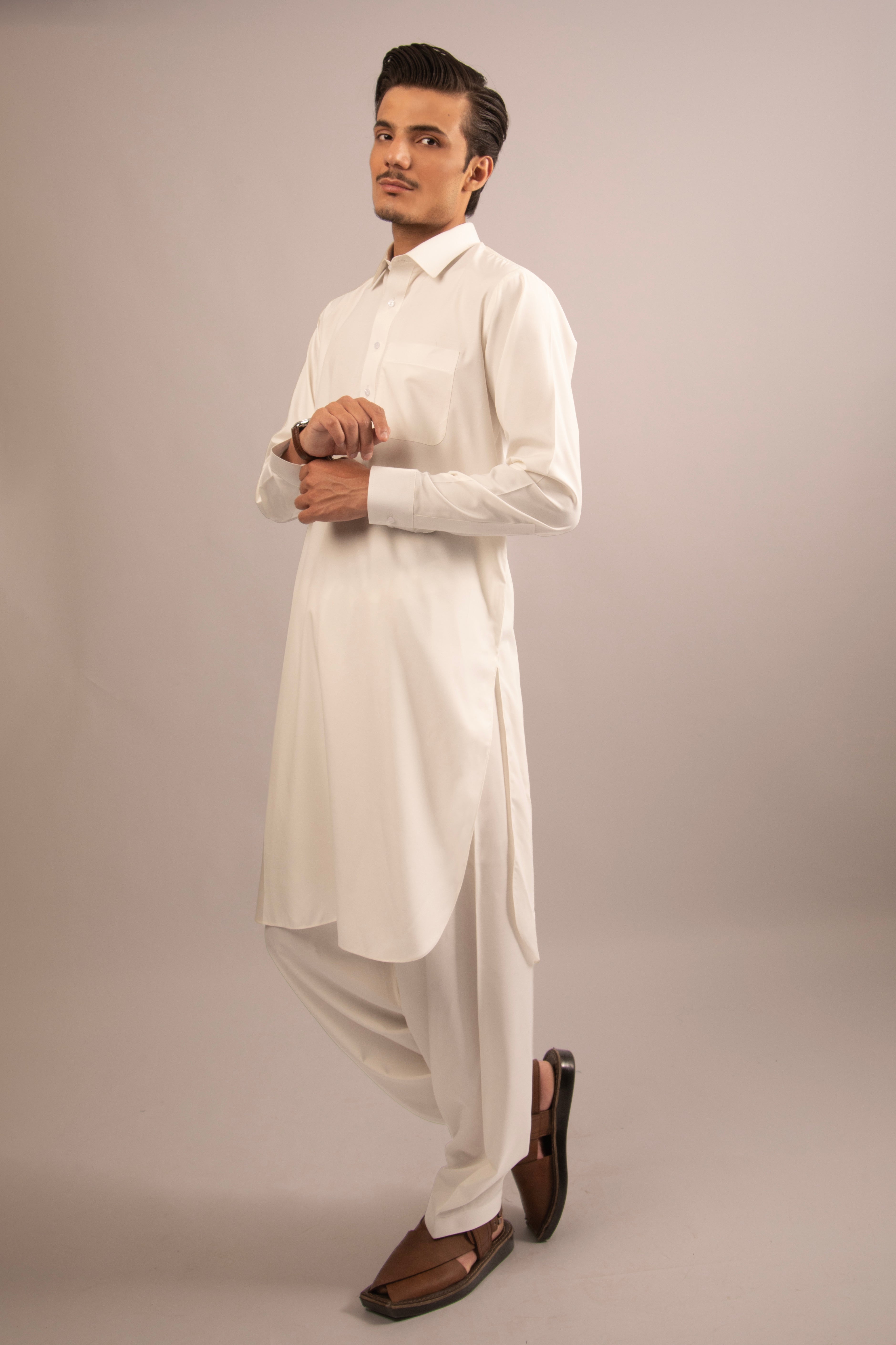 Off White Classic Boski Shalwar Kameez