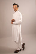 Pure White Boski Patti-Collar Shalwar Kameez