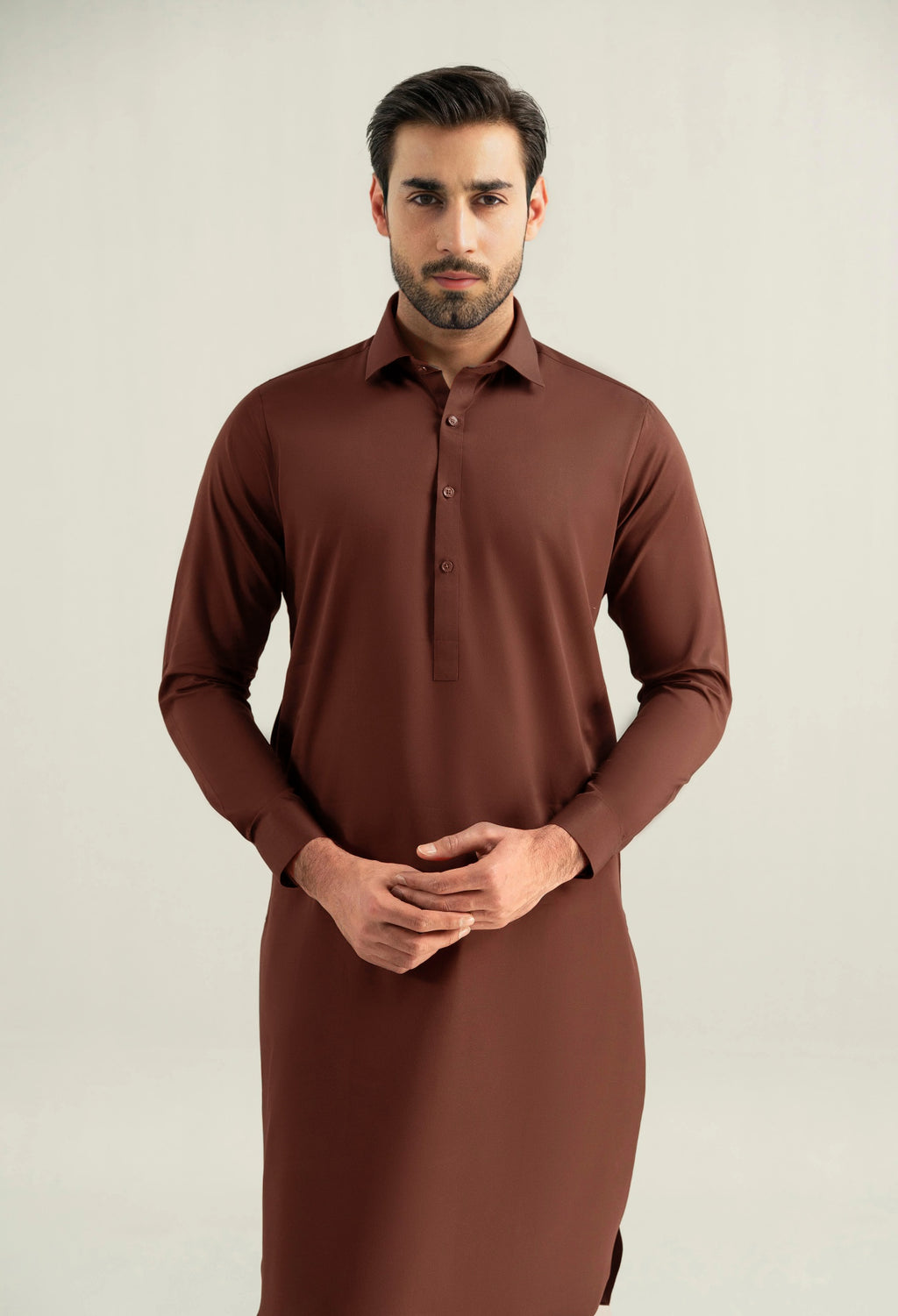 Maroon Shalwar Kameez with Shirt Collar