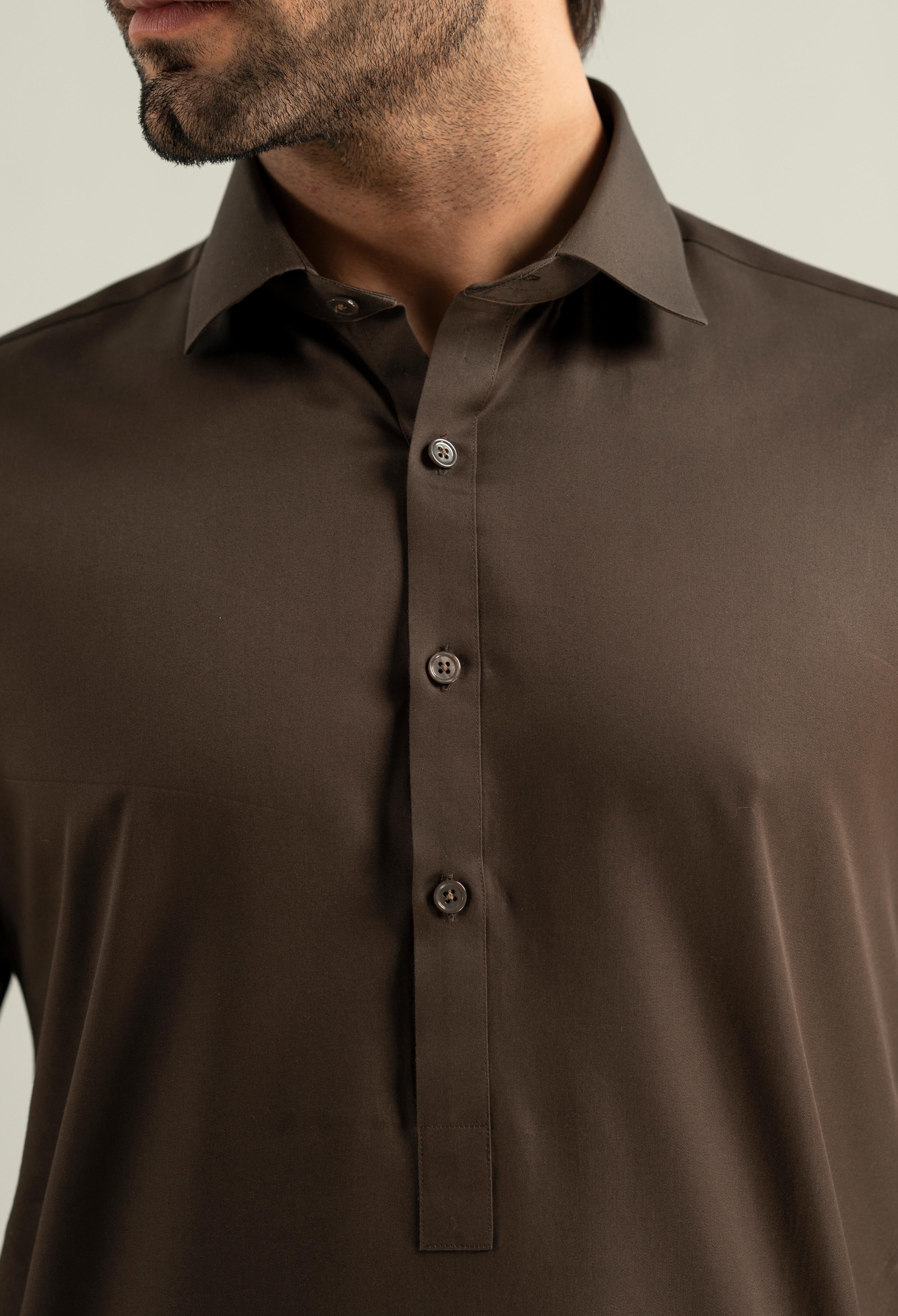 Chestnut Brown Cotton Shalwar Kameez