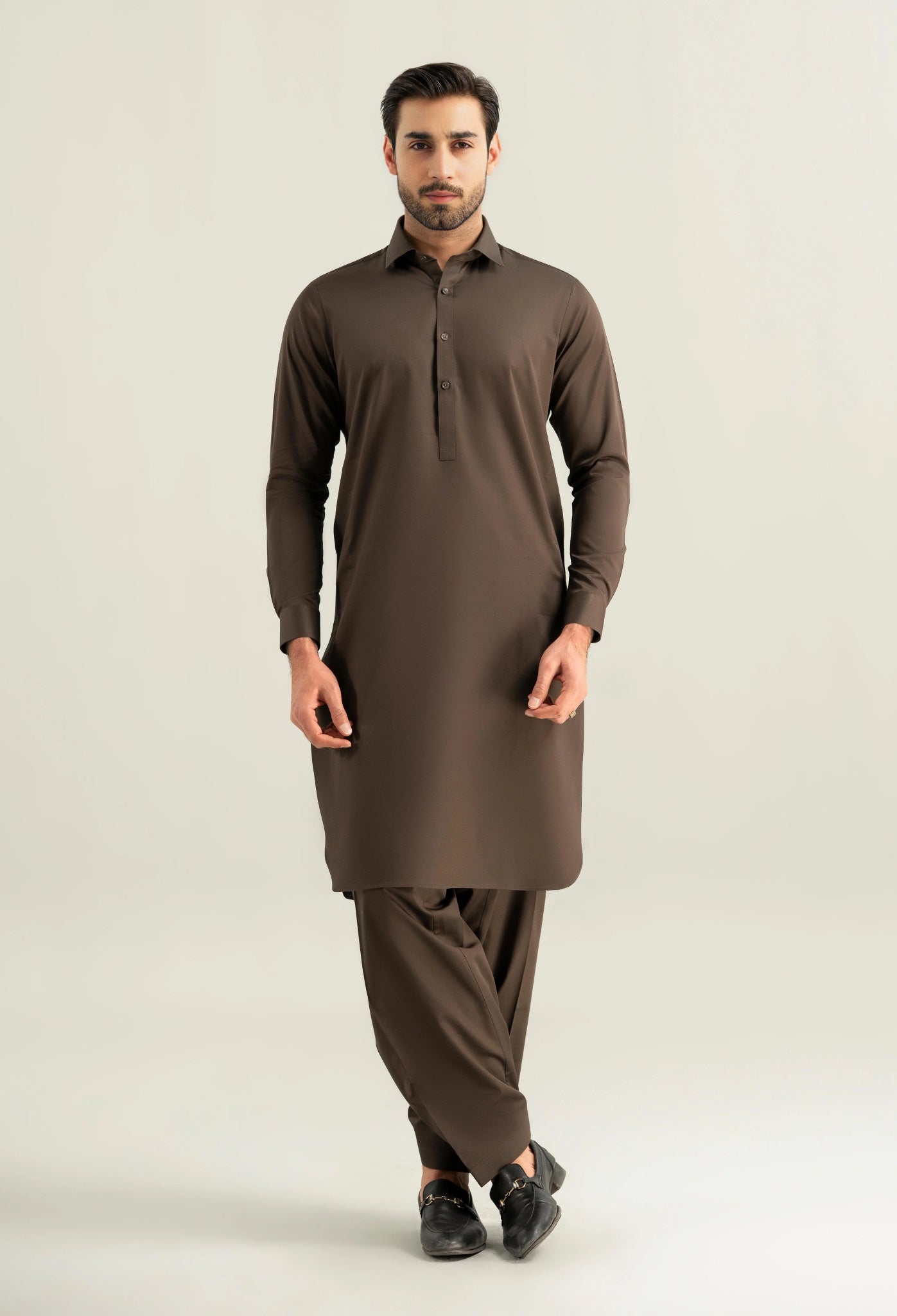 Chestnut Brown Cotton Shalwar Kameez