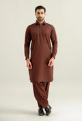 Maroon Shalwar Kameez with Shirt Collar