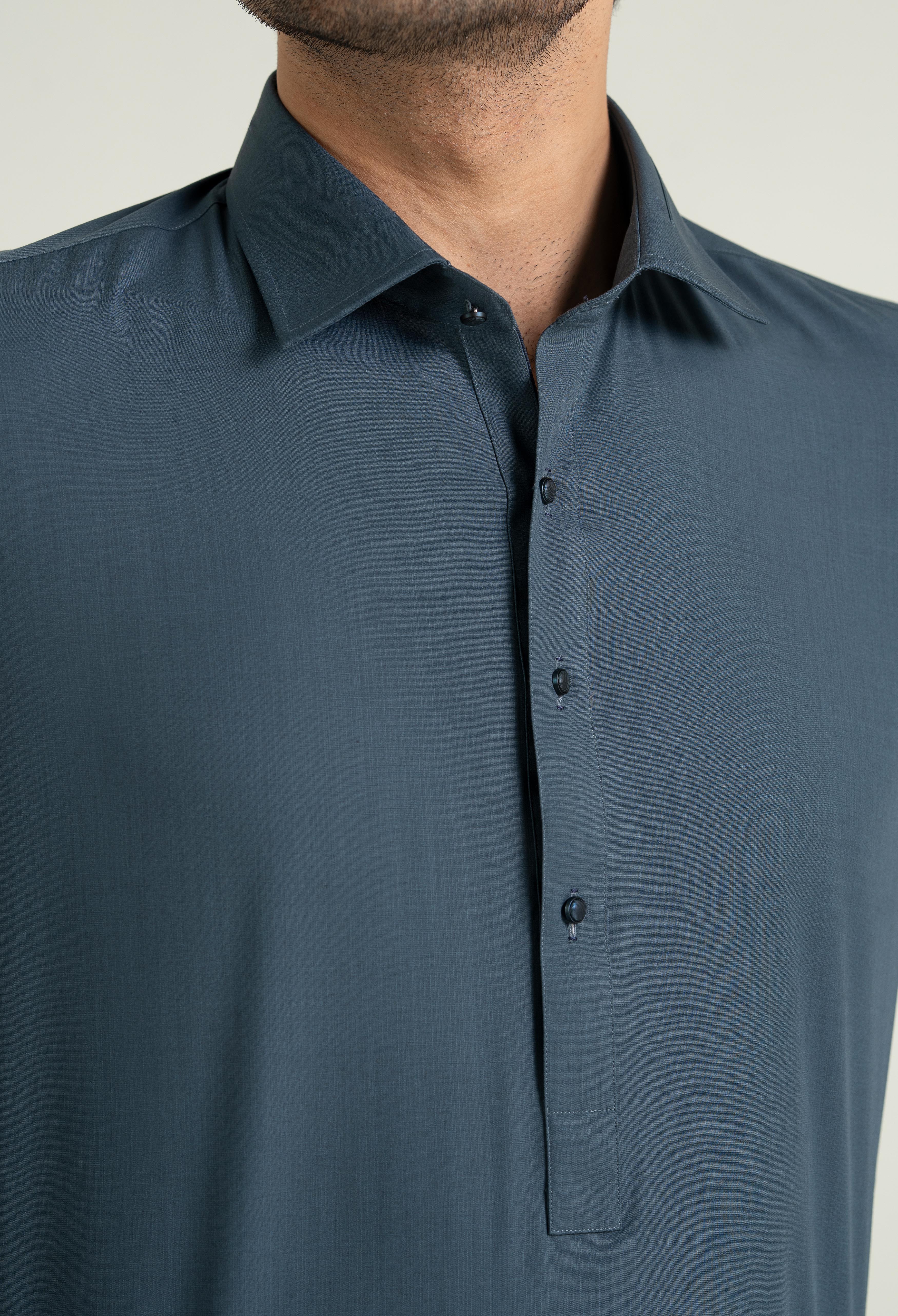 Midnight Blue Blended Shalwar Kameez