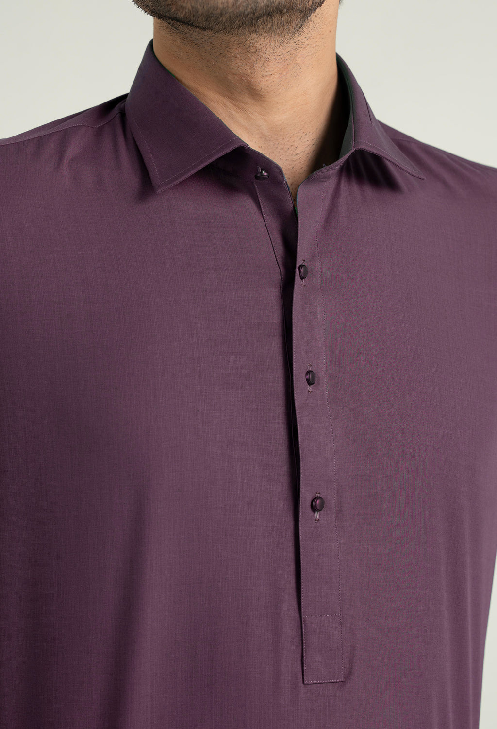 Purple Shalwar Kameez with Shirt Collar