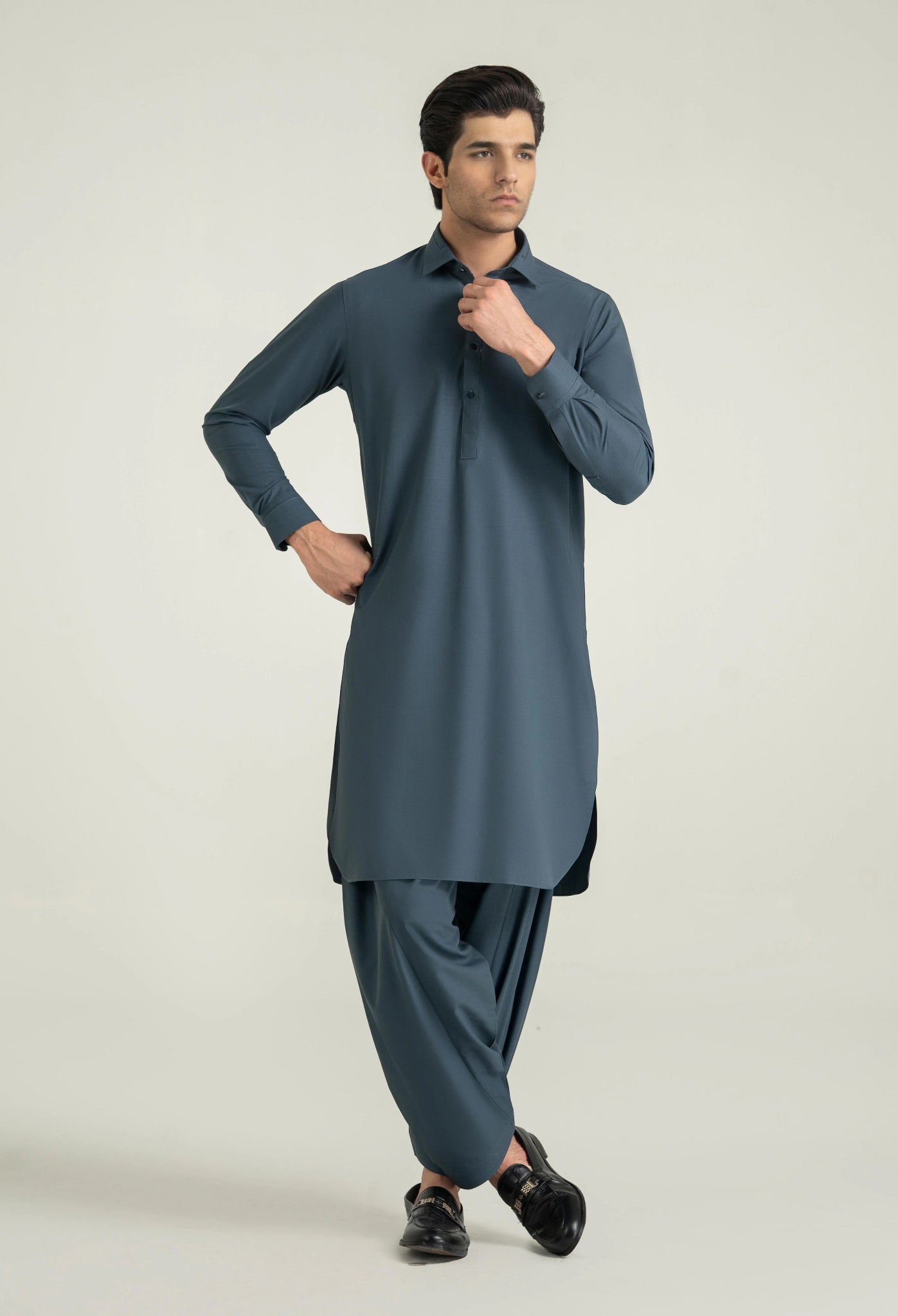 Midnight Blue Blended Shalwar Kameez