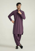 Purple Shalwar Kameez with Shirt Collar