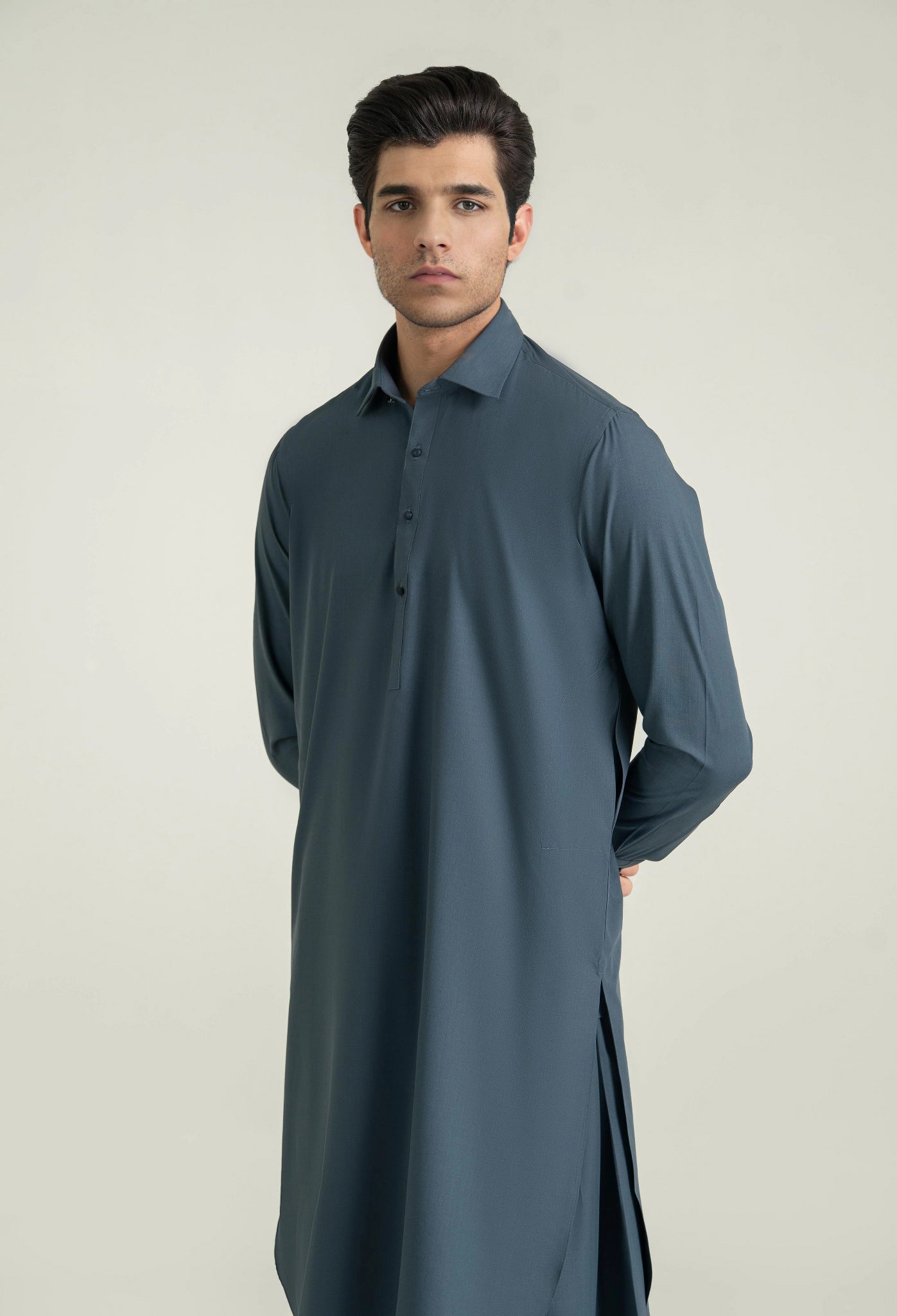Midnight Blue Blended Shalwar Kameez