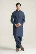 French Blue Blended Shalwar Kameez