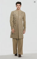 Faded-Gold Mukhesh Sherwani