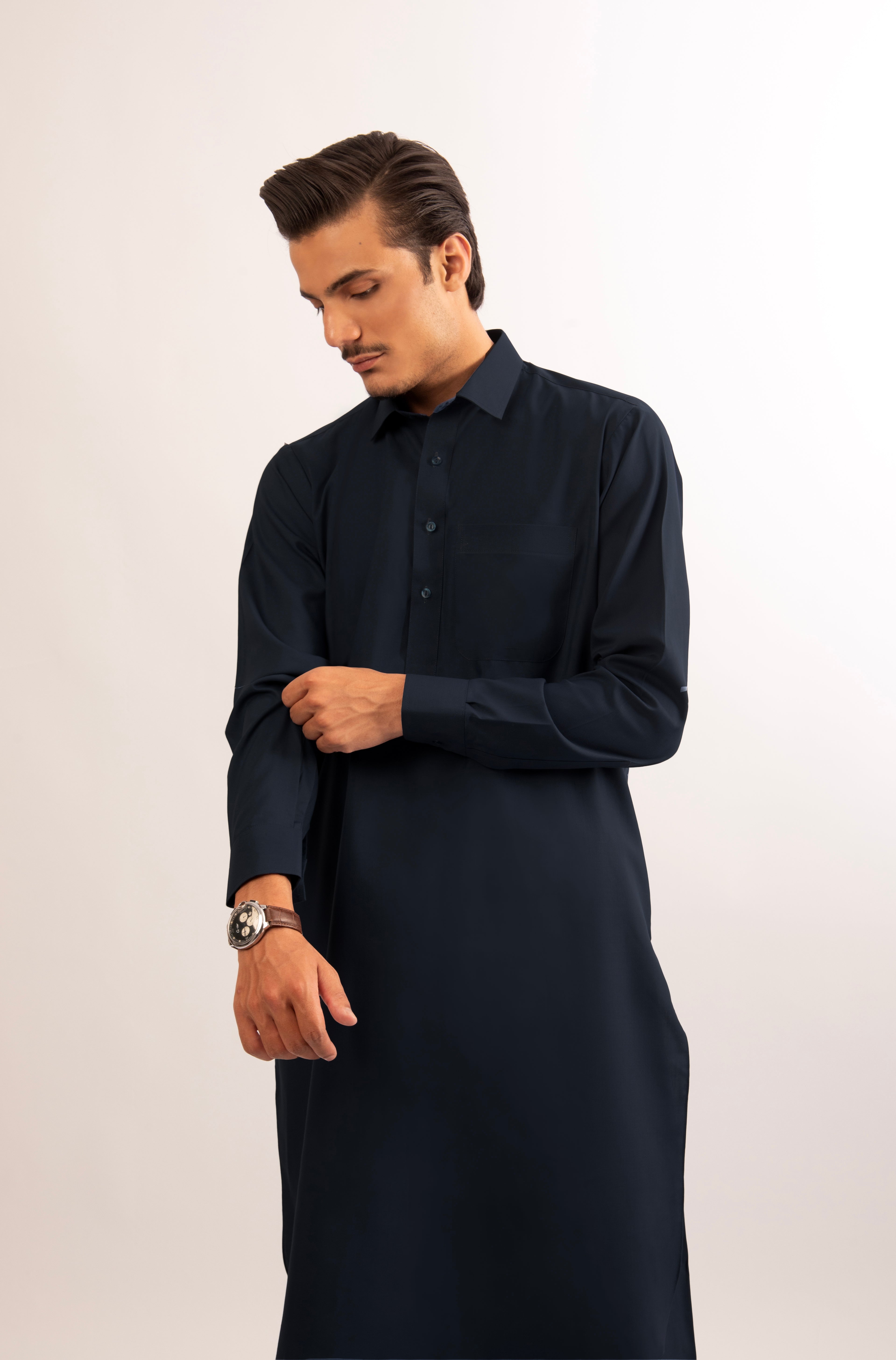 Deep Dark-Blue Classic Shalwar Kameez