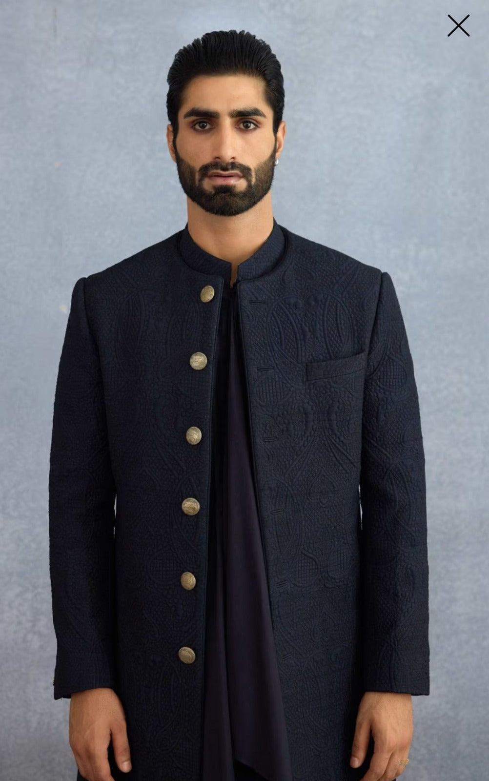 Black Long-Coat with Gold Buttons