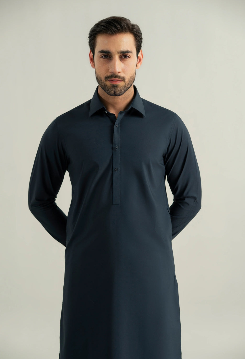 Navy Blue Cotton Shalwar Kameez