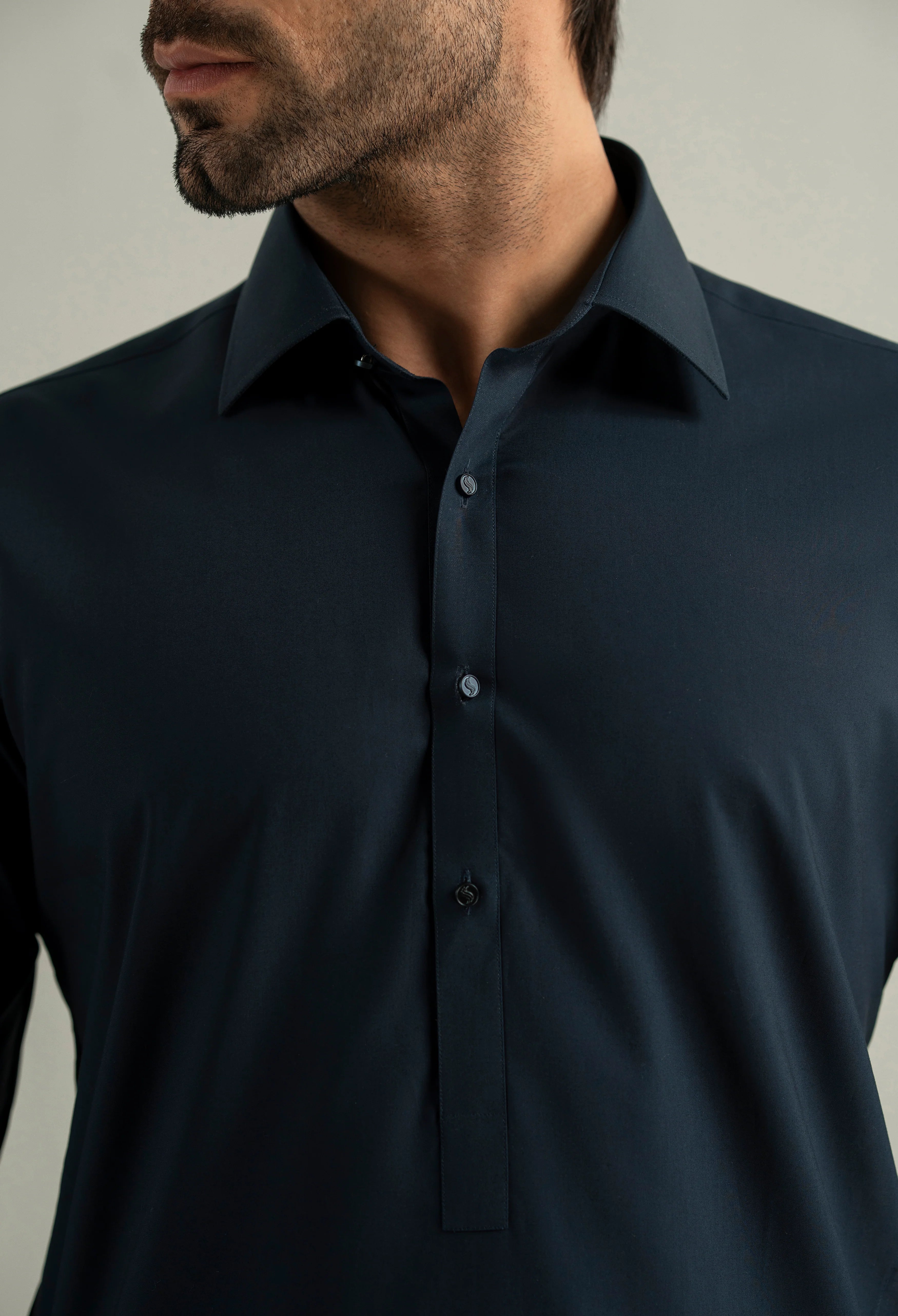 Navy Blue Cotton Shalwar Kameez