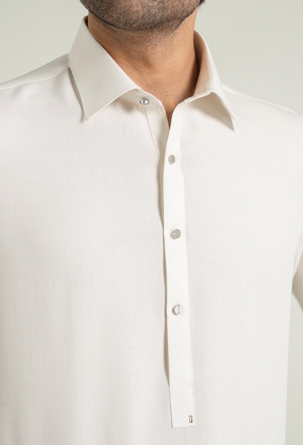 Creamy White Blended Shalwar Kameez