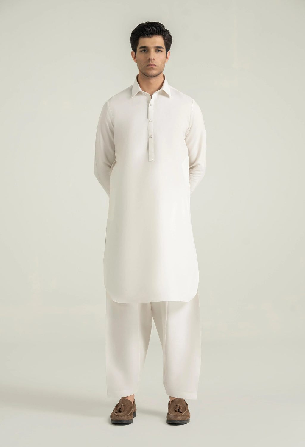 Creamy White Blended Shalwar Kameez