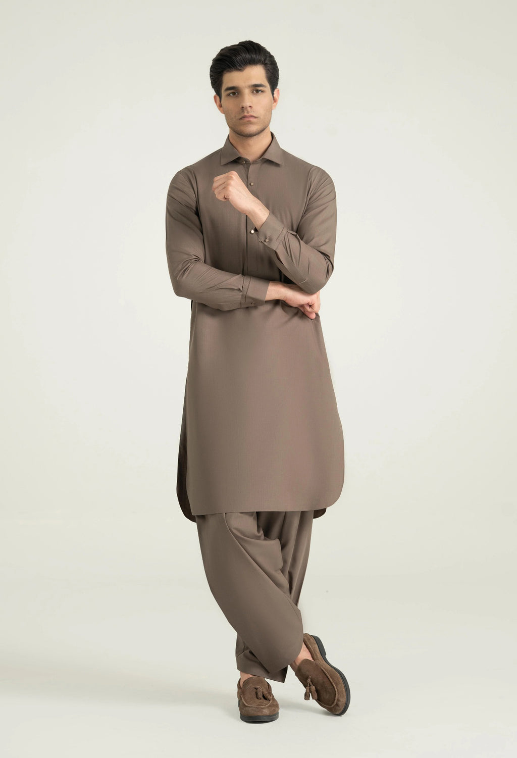 Taupe Blended Shalwar Kameez