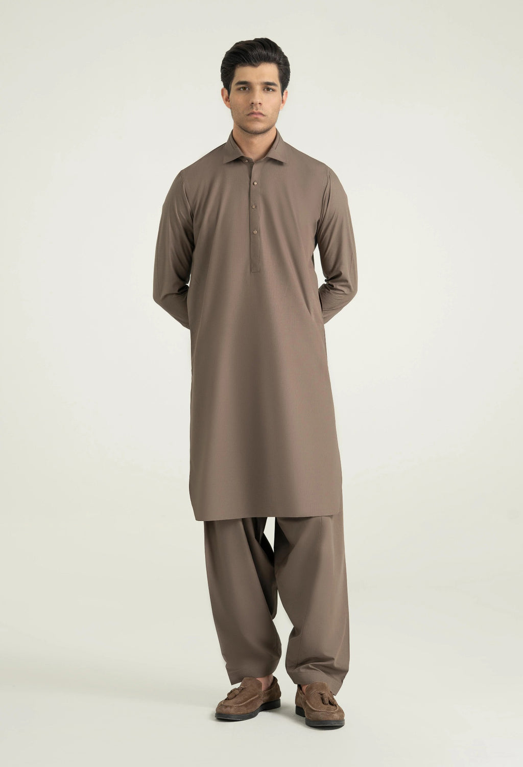 Taupe Blended Shalwar Kameez