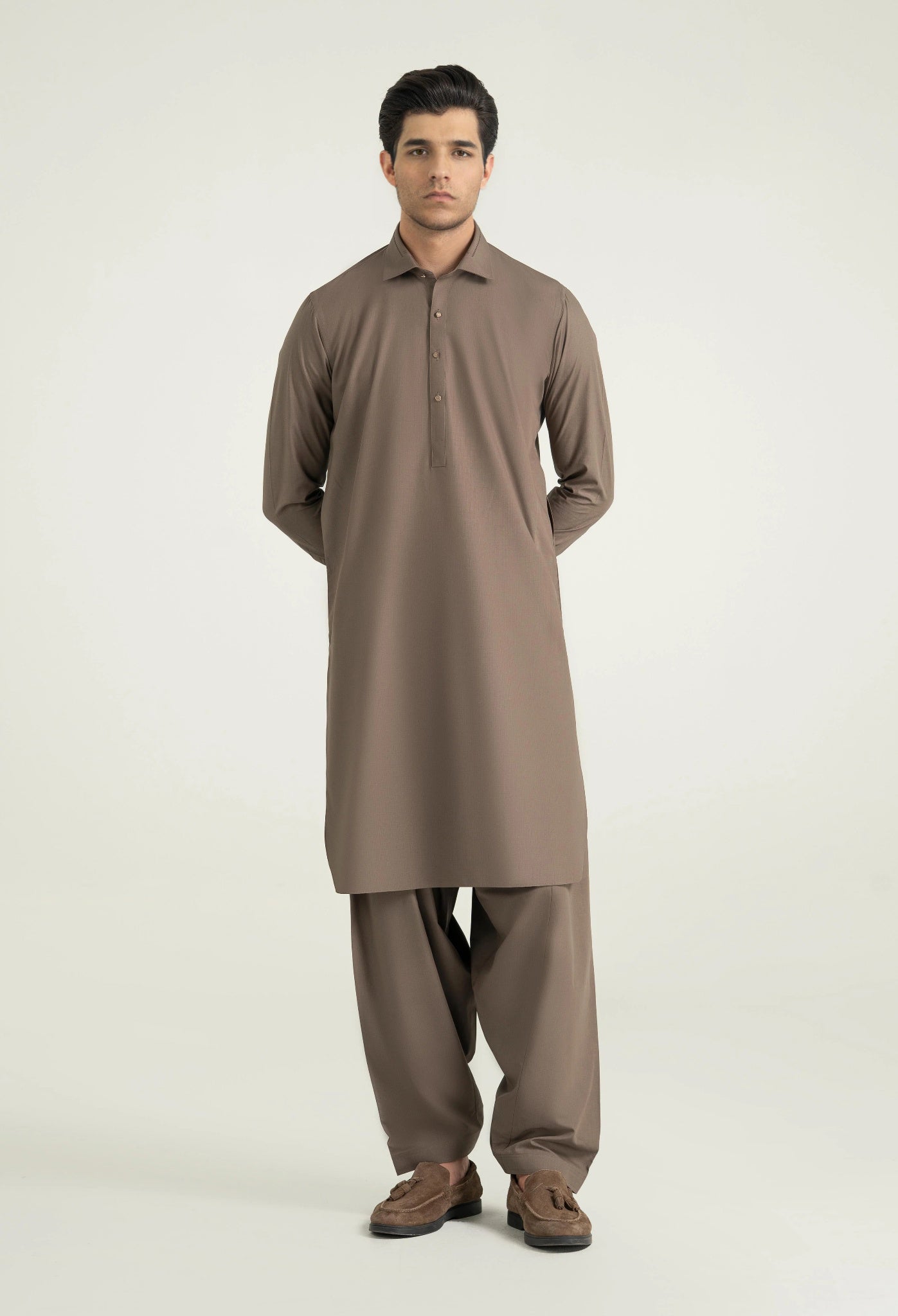 Taupe Blended Shalwar Kameez