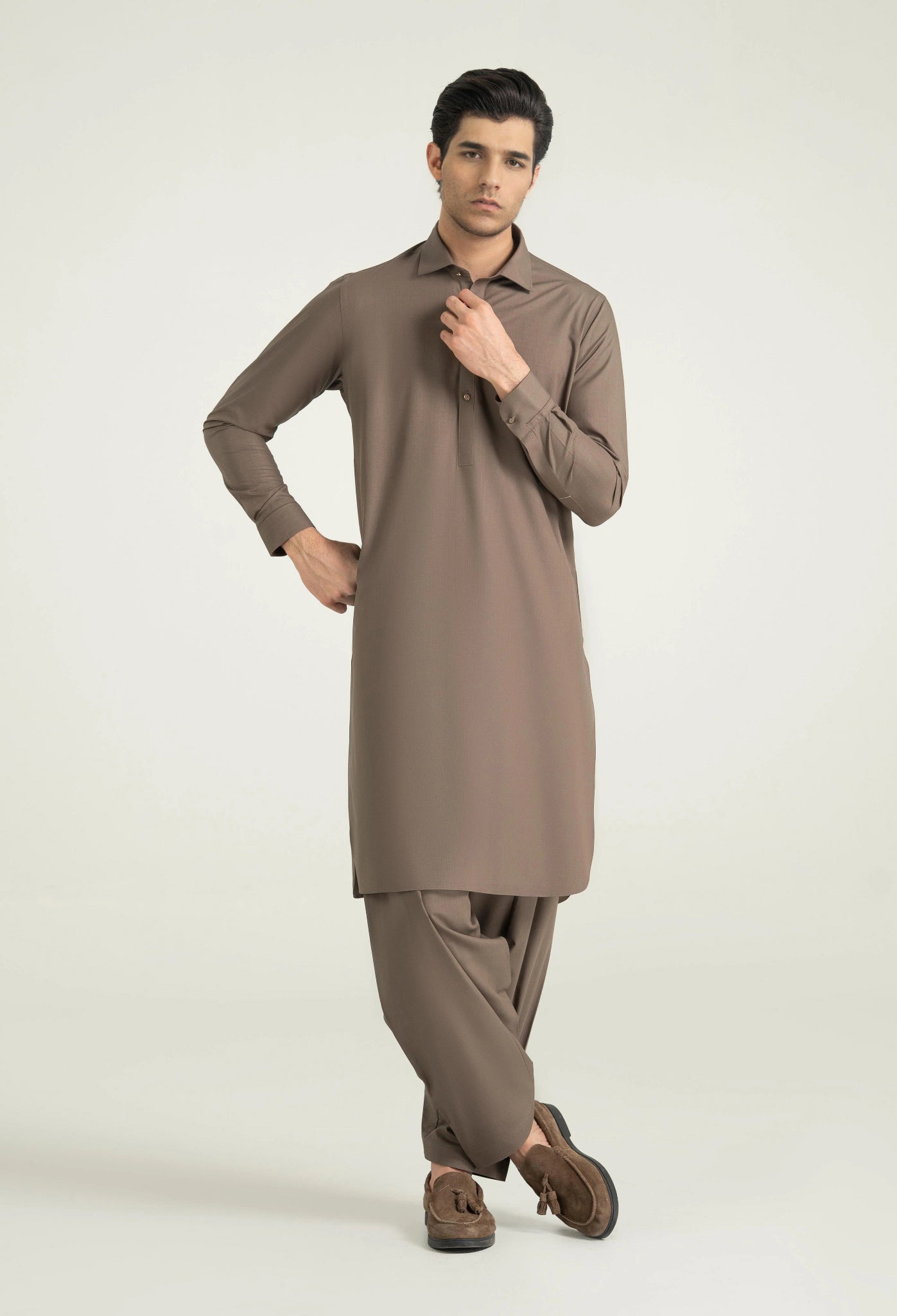 Taupe Blended Shalwar Kameez