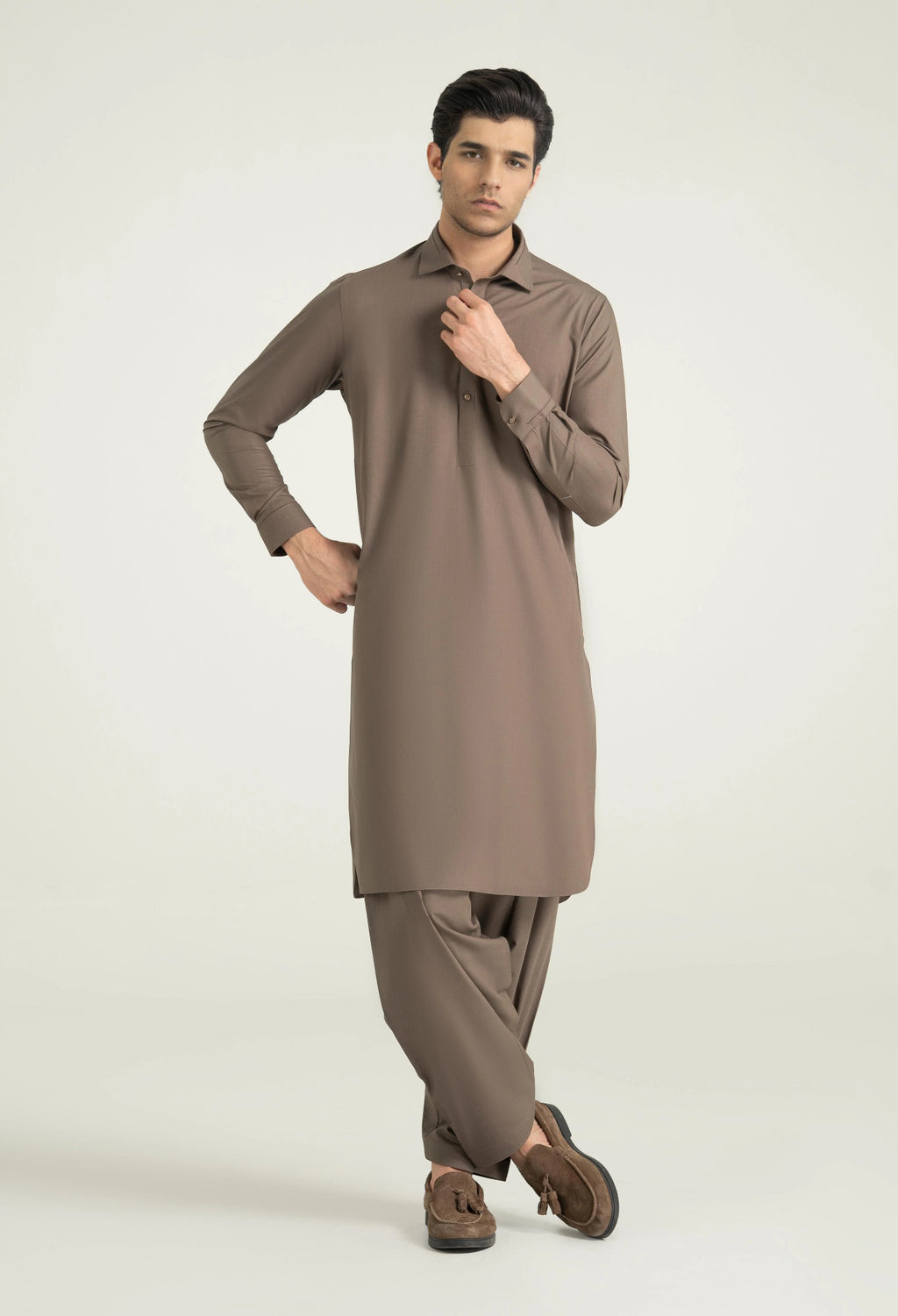 Taupe Blended Shalwar Kameez