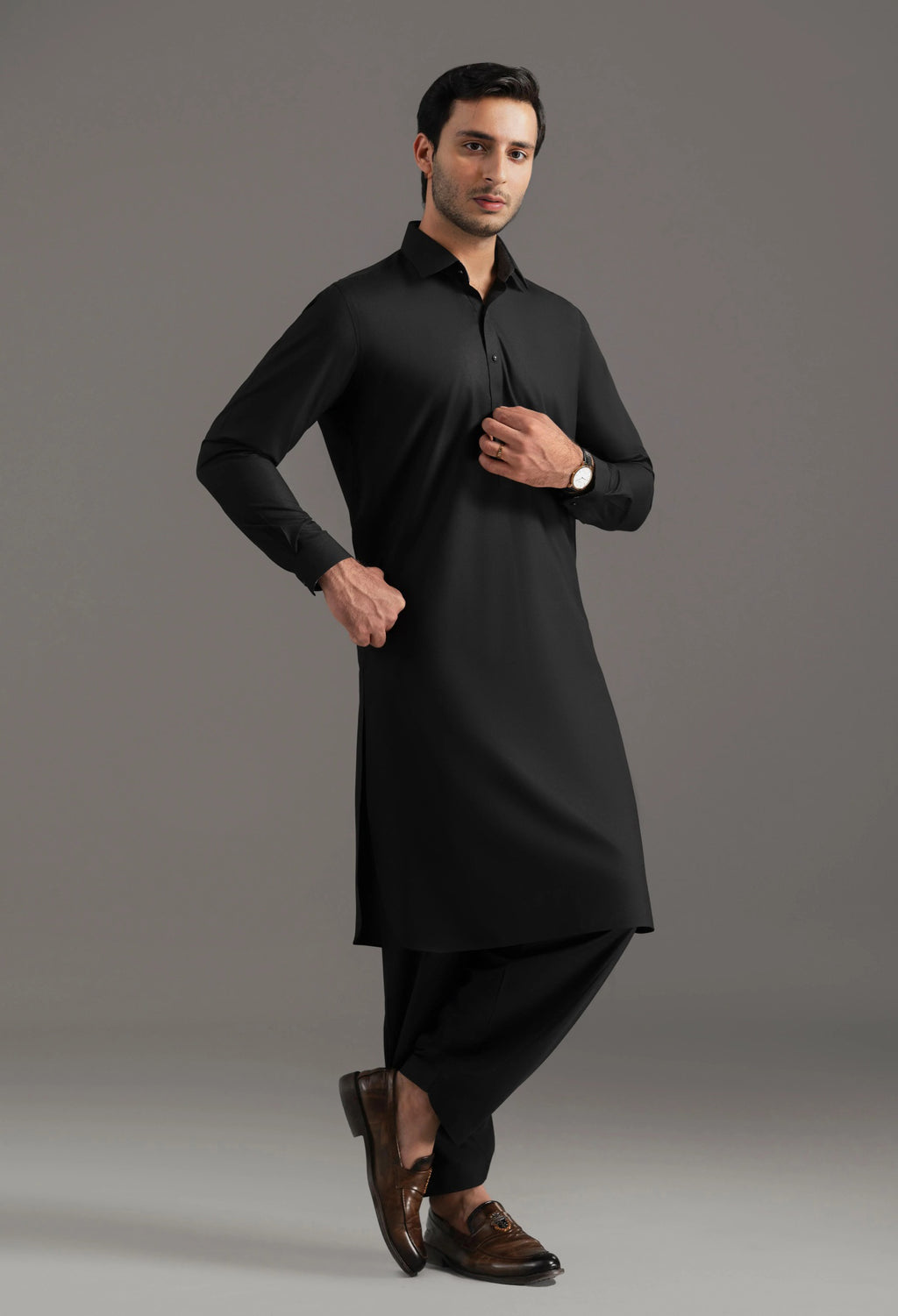 Black Blended Shalwar Kameez